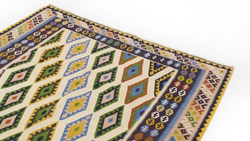 Surface texture of New Kilim Traditional rug with natural Wool and intricate pattern