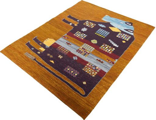 Corner detail of Unknown Kilim Dastan rug showing border pattern and Cotton pile