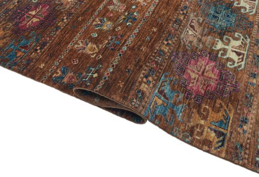Close-up detail of New Samarkand rug from Pakistan showing Wool weave