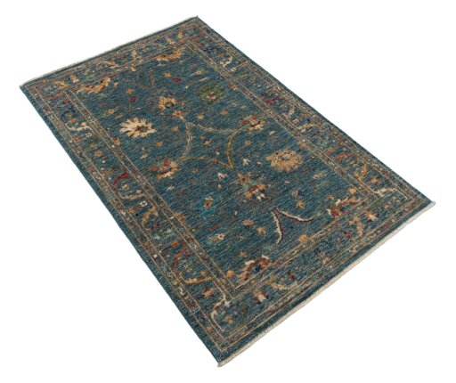 Corner detail of New Farahan rug showing border pattern and Wool pile