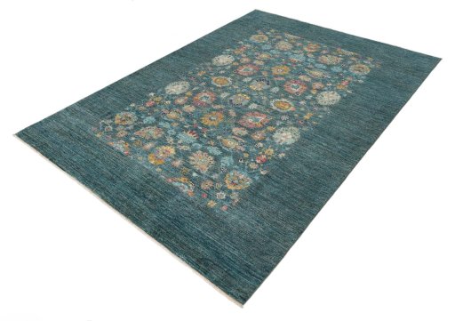 Close-up detail of New Farahan rug from Pakistan showing Wool weave