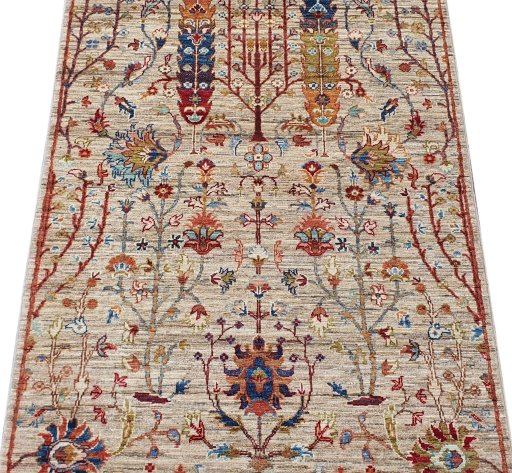 Surface texture of New Haj-jalili rug with natural Wool and intricate pattern