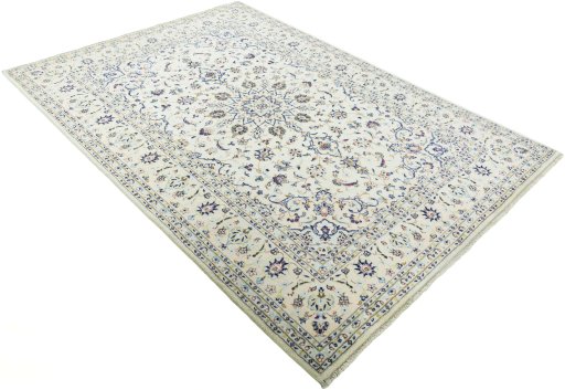 Close-up detail of New Kashan rug from Iran / Persia showing Wool weave