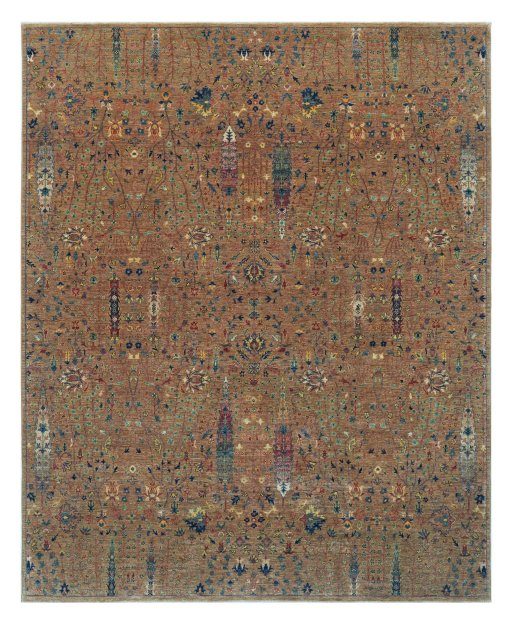 Full view of New Haj-jalili rug from Pakistan, 302 × 245 cm in Yellow tones