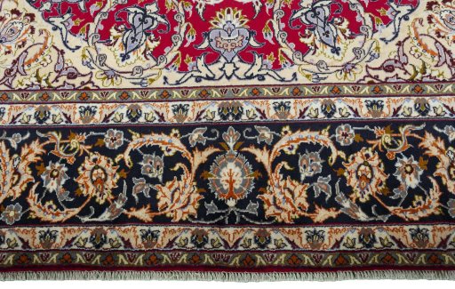 Full view of 2000s Najafabad rug from Iran / Persia, 465 × 290 cm in Red tones