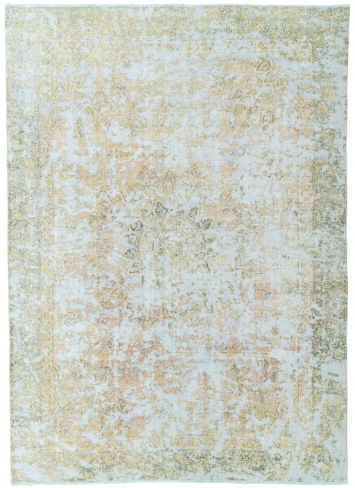 Full view of 1950s Vintage rug from Pakistan, 372 × 266 cm in Blue tones