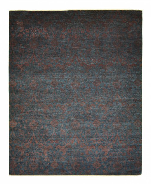 Full view of New Mahli rug from Pakistan, 306 × 247 cm in Blue tones