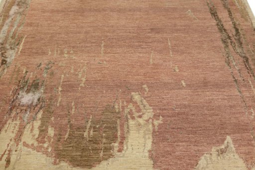 Backside of handmade New Mahli rug showing knot structure and weave density