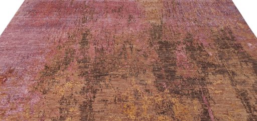 Backside of handmade New Mahli rug showing knot structure and weave density