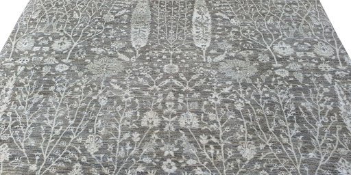 Backside of handmade New Mahli rug showing knot structure and weave density