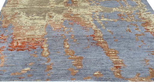 Backside of handmade New Mahli rug showing knot structure and weave density