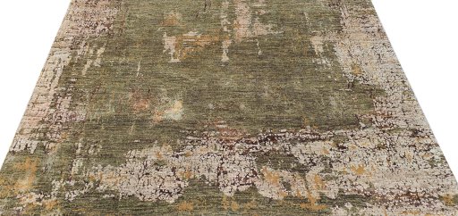 Backside of handmade New Mahli rug showing knot structure and weave density