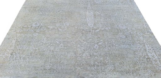 Backside of handmade New Mahli rug showing knot structure and weave density