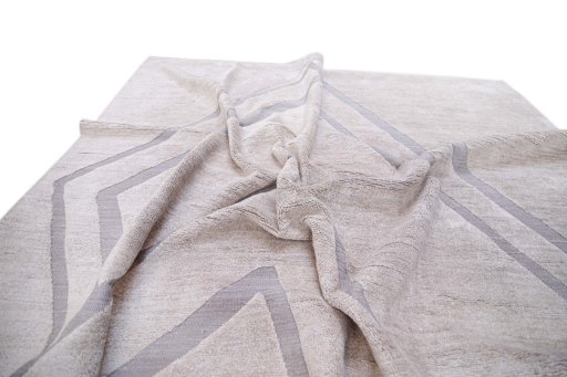 Backside of handmade New Mahli rug showing knot structure and weave density