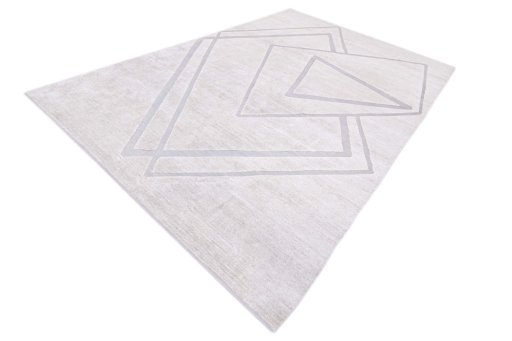 Close-up detail of New Mahli rug from Pakistan showing Mercesized Cotton weave