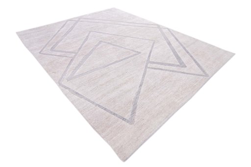 Corner detail of New Mahli rug showing border pattern and Mercesized Cotton pile