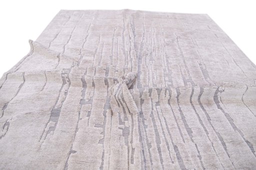 Backside of handmade New Mahli rug showing knot structure and weave density