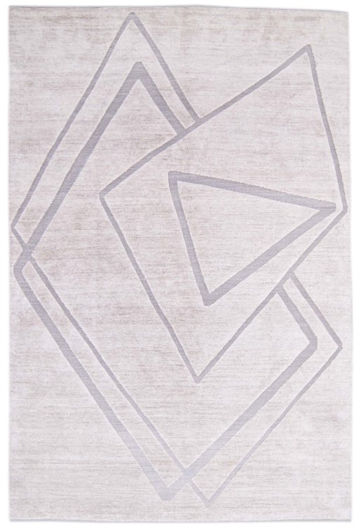 Full view of New Mahli rug from Pakistan, 316 × 209 cm in Gray tones