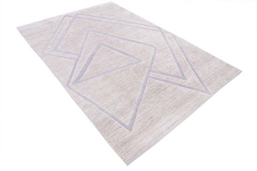 Corner detail of New Mahli rug showing border pattern and Mercesized Cotton pile