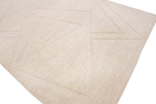 Full view of New Mahli rug from Pakistan, 313 × 253 cm in Beige tones