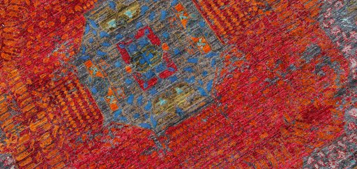 Central medallion detail of New Mahli rug from Pakistan