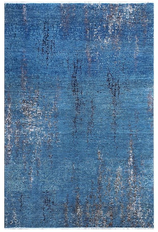 Full view of New Mahli rug from Pakistan, 300 × 198 cm in Blue tones