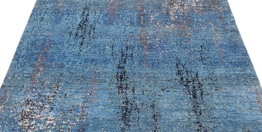 Backside of handmade New Mahli rug showing knot structure and weave density