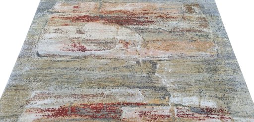 Backside of handmade New Mahli rug showing knot structure and weave density