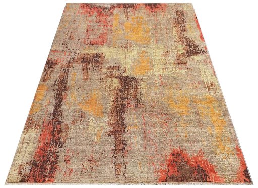 Corner detail of New Mahli rug showing border pattern and Wool pile