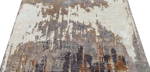 Backside of handmade New Mahli rug showing knot structure and weave density