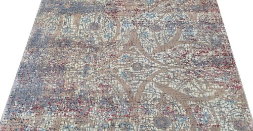Backside of handmade New Mahli rug showing knot structure and weave density