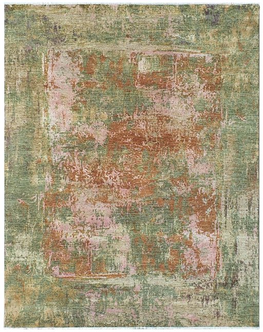 Full view of New Mahli rug from Pakistan, 312 × 247 cm in Green tones