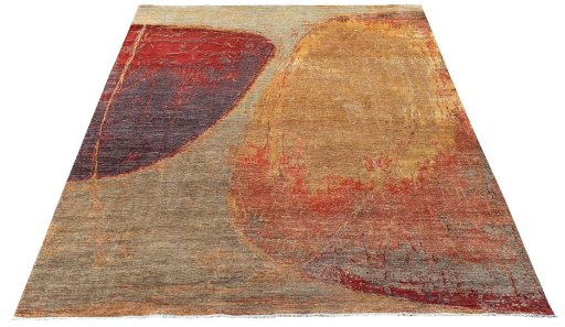 Corner detail of New Mahli rug showing border pattern and Wool pile
