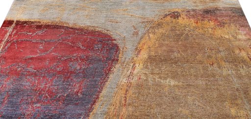Backside of handmade New Mahli rug showing knot structure and weave density