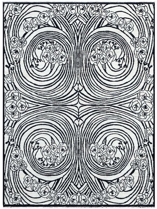Full view of New Mahli rug from Pakistan, 245 × 174 cm in Beige tones