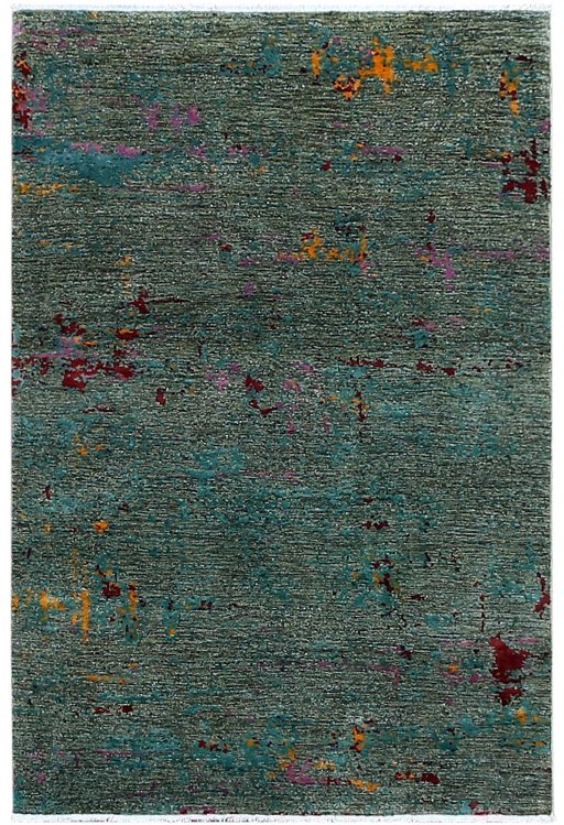 Full view of New Mahli rug from Pakistan, 190 × 122 cm in Green tones