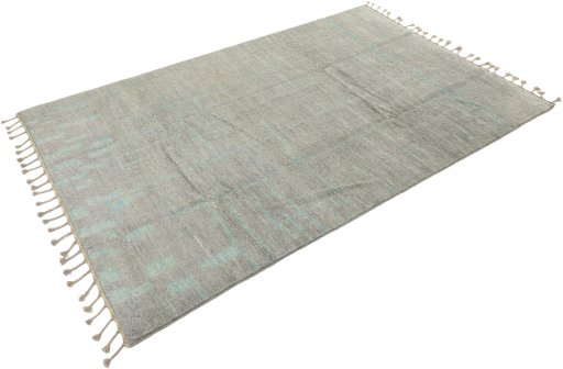 Corner detail of New Morocco rug showing border pattern and Wool pile