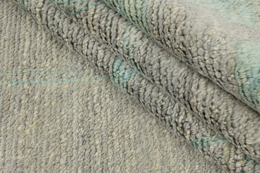 Full view of New Morocco rug from Pakistan, 300 × 196 cm in Gray tones