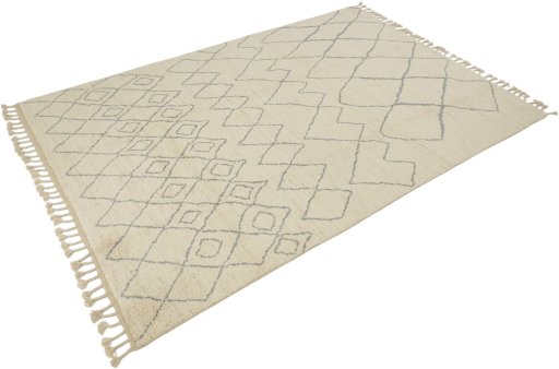 Close-up detail of New Morocco rug from Pakistan showing Wool weave
