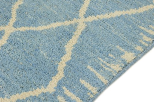 Close-up detail of New Morocco rug from Pakistan showing Wool weave