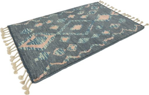 Close-up detail of New Morocco rug from Pakistan showing Wool weave