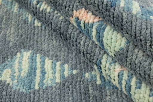 Close-up detail of New Morocco rug from Pakistan showing Wool weave