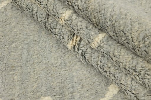 Full view of New Morocco rug from Pakistan, 310 × 254 cm in Gray tones