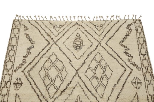 Surface texture of New Morocco rug with natural Wool and intricate pattern