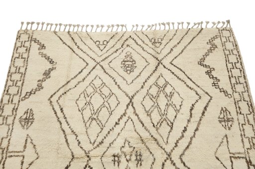 Surface texture of New Morocco rug with natural Wool and intricate pattern