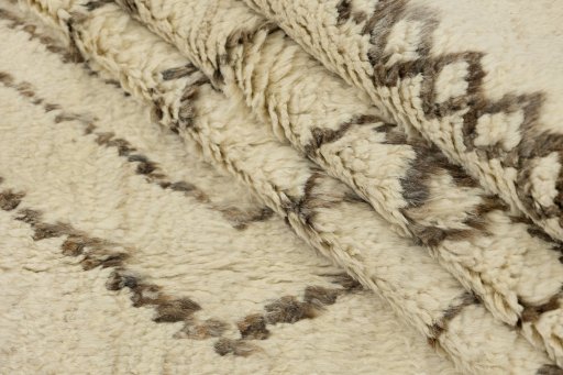 Full view of New Morocco rug from Pakistan, 296 × 208 cm in Cream tones