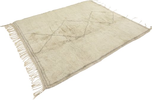 Corner detail of New Morocco rug showing border pattern and Wool pile