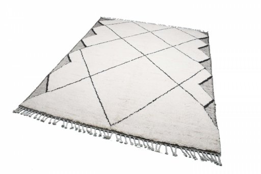 Close-up detail of New Morocco rug from Pakistan showing Wool weave