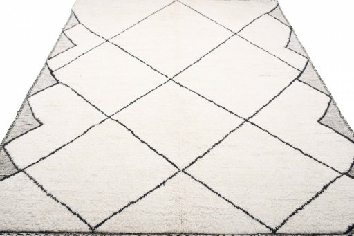 Surface texture of New Morocco rug with natural Wool and intricate pattern