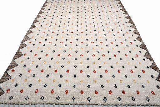 Surface texture of New Morocco rug with natural Wool and intricate pattern